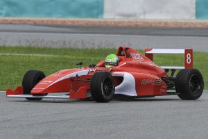 Jordan Love testing the Formula 4 car after wining the overall championship of Asia Cup Series held at the Sepang Circuit on December 13, 2015 in Kuala Lumpur, Malaysia. (Photo by Hazrin CRIC/Meritus)